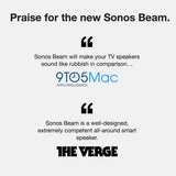 Sonos Beam, the smart, compact soundbar for TV, music, and more. (Black)
