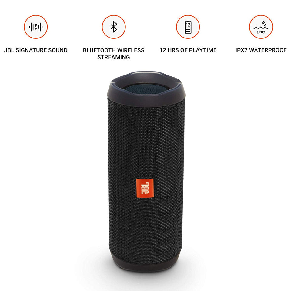 JBL Flip 4 Bluetooth Portable Stereo Speaker - black