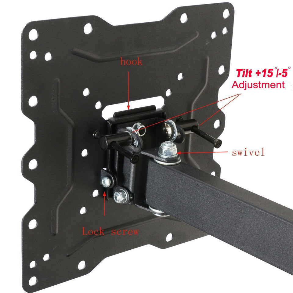 VideoSecu ML531BE TV Wall Mount for Most 27"-55" LED LCD Plasma Flat Screen Monitor up to 88 lb VESA 400x400 with Full Motion Swivel Articulating 20 in Extension Arm, HDMI Cable & Bubble Level WP5