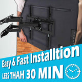 Everstone TV Wall Mount Fit for Most 26"-60" TVs Dual Articulating Arm Full Motion Tilt Swivel Bracket 14" Extension Arm,LED,LCD,OLED& Plasma Flat Screen TV,Curved TV,Up to VESA 400mm,HDMI Cable