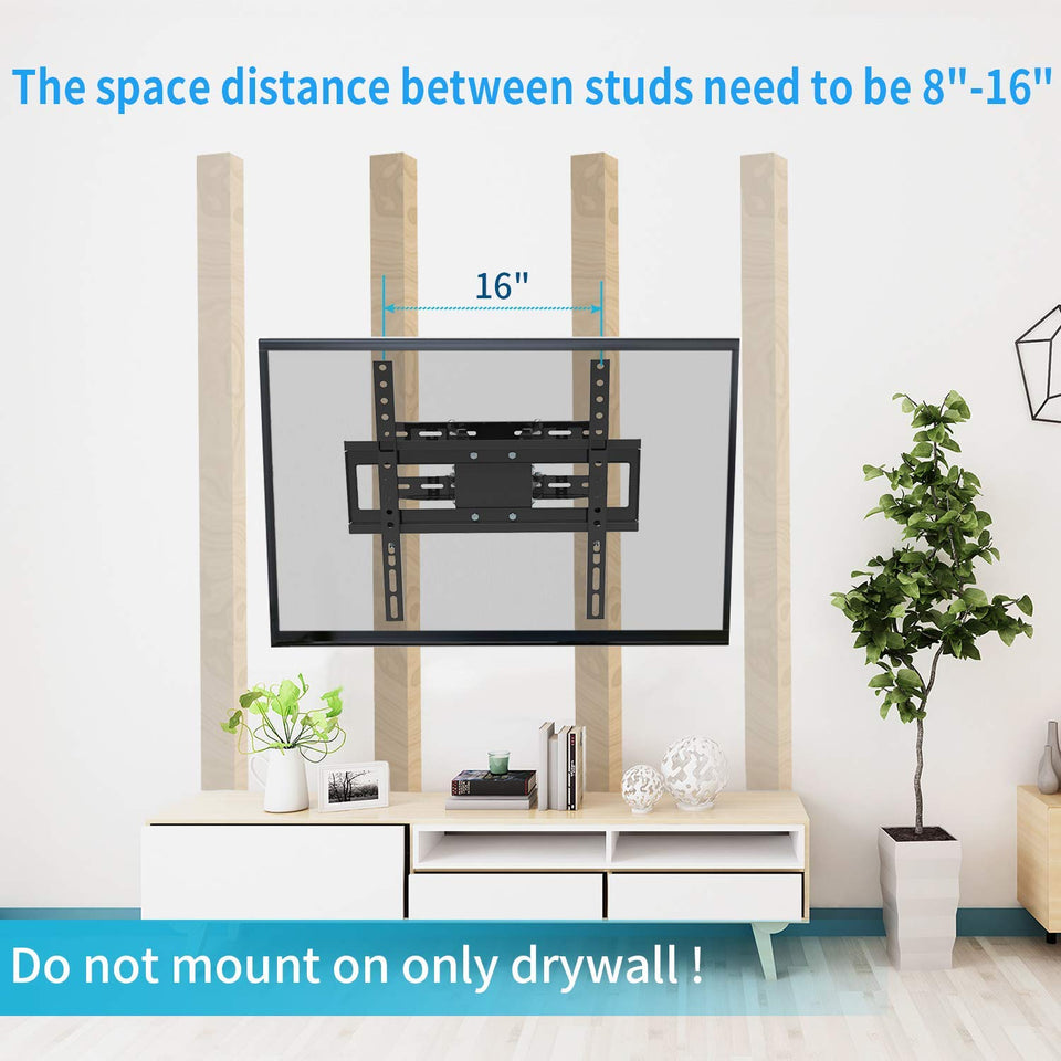 Everstone TV Wall Mount Fit for Most 26"-60" TVs Dual Articulating Arm Full Motion Tilt Swivel Bracket 14" Extension Arm,LED,LCD,OLED& Plasma Flat Screen TV,Curved TV,Up to VESA 400mm,HDMI Cable