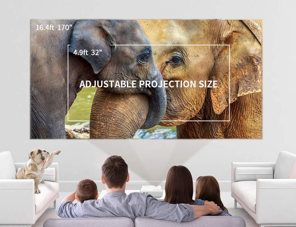 VANKYO LEISURE 3 Mini Projector, Full HD 1080P and 170'' Display Supported, 2400 Lux Portable Movie Projector with 40,000 Hrs LED Lamp Life, Compatible with TV Stick, PS4, HDMI, VGA, TF, AV and USB