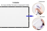 Mdbebbron 120 inch Projection Screen 16:9 HD Foldable Anti-Crease Portable Projector Movies Screen for Home Theater Outdoor Indoor Support Double Sided Projection