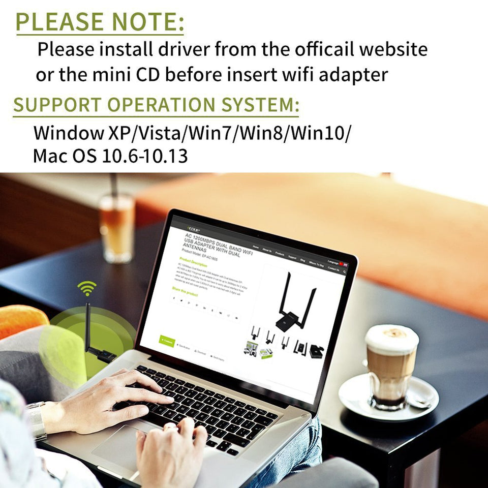 EDUP Wifi Adapter ac600Mbps Wireless Usb Adapter 5.8GHz/2.4GHz Dual Band 600Mbps Usb Adapter 2dBi External Antennas Supports Windows XP,Win Vista,Win 7,Win 8.1, Win 10,Mac OS X 10.７-10.1４