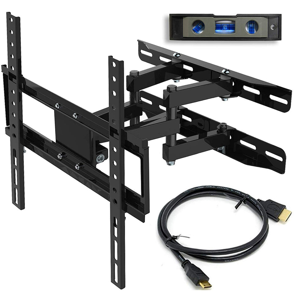 Everstone TV Wall Mount Fit for Most 26"-60" TVs Dual Articulating Arm Full Motion Tilt Swivel Bracket 14" Extension Arm,LED,LCD,OLED& Plasma Flat Screen TV,Curved TV,Up to VESA 400mm,HDMI Cable