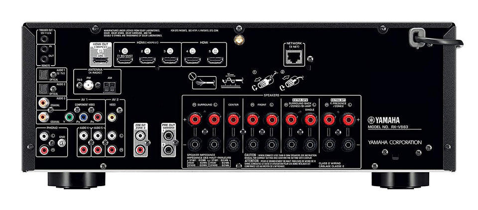 Yamaha RX-V683BL 7.2-Channel MusicCast AV Receiver with Bluetooth, Works with Alexa